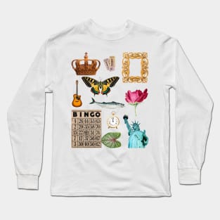 Collage of vintage images Long Sleeve T-Shirt